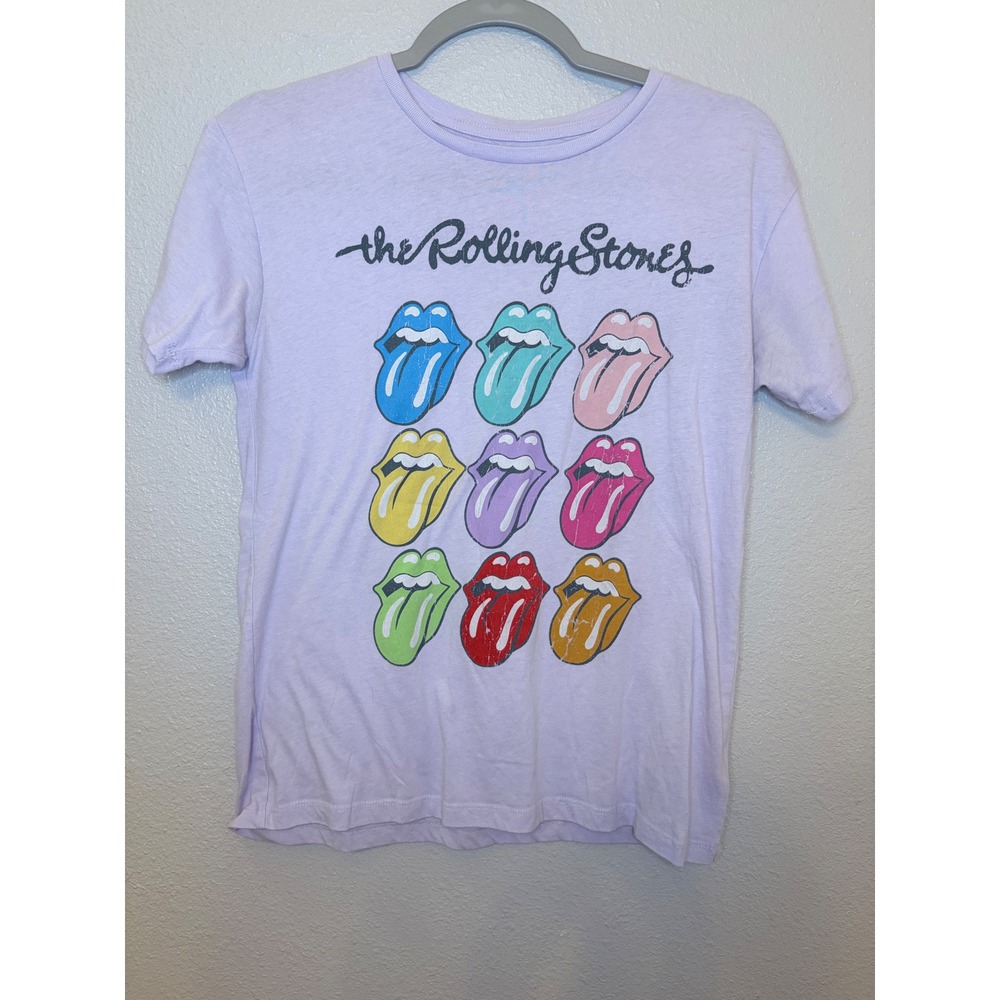 Wonder Nation Kids Rolling Stones Graphic T-Shirt Purple XL 14-16 Classic Rock